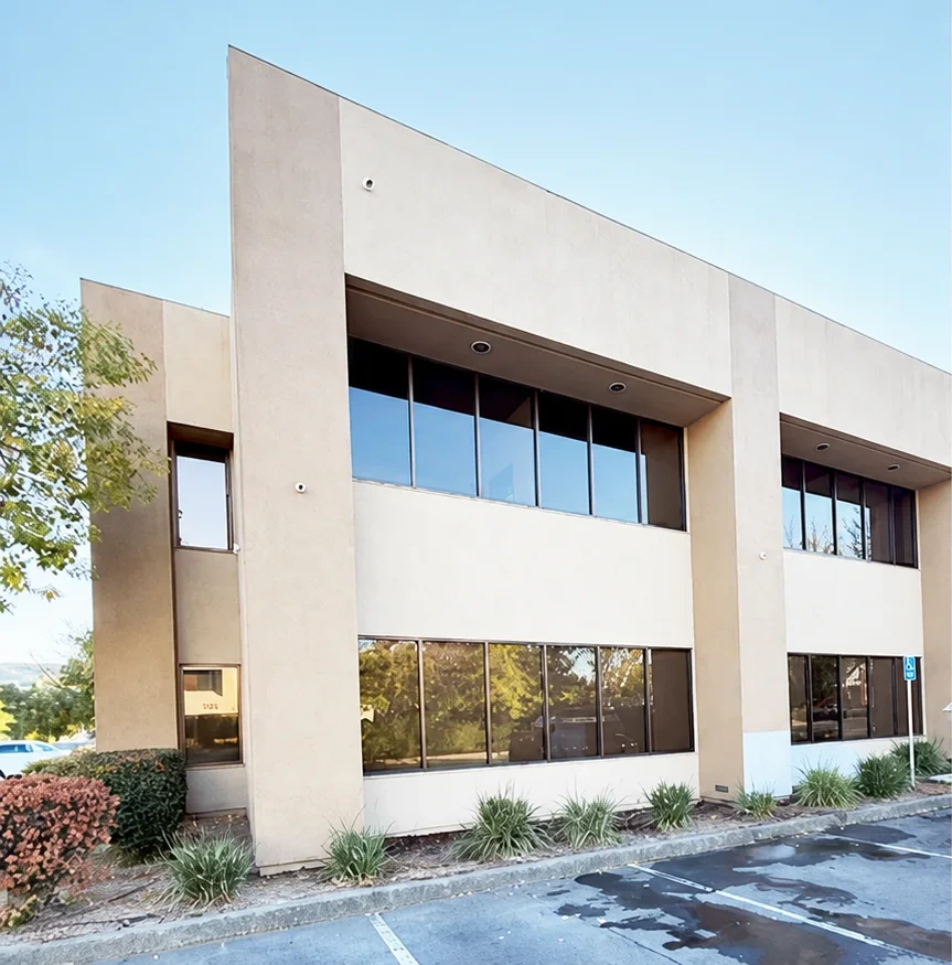 Commercial building before exterior painting