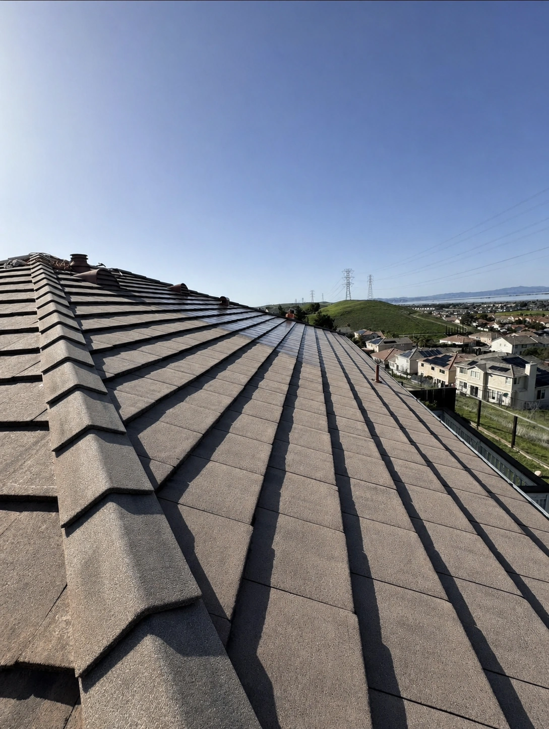 Tile roof after washing
