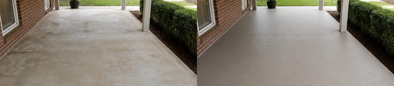 Three visual before-and-after examples of floor coatings, example 3